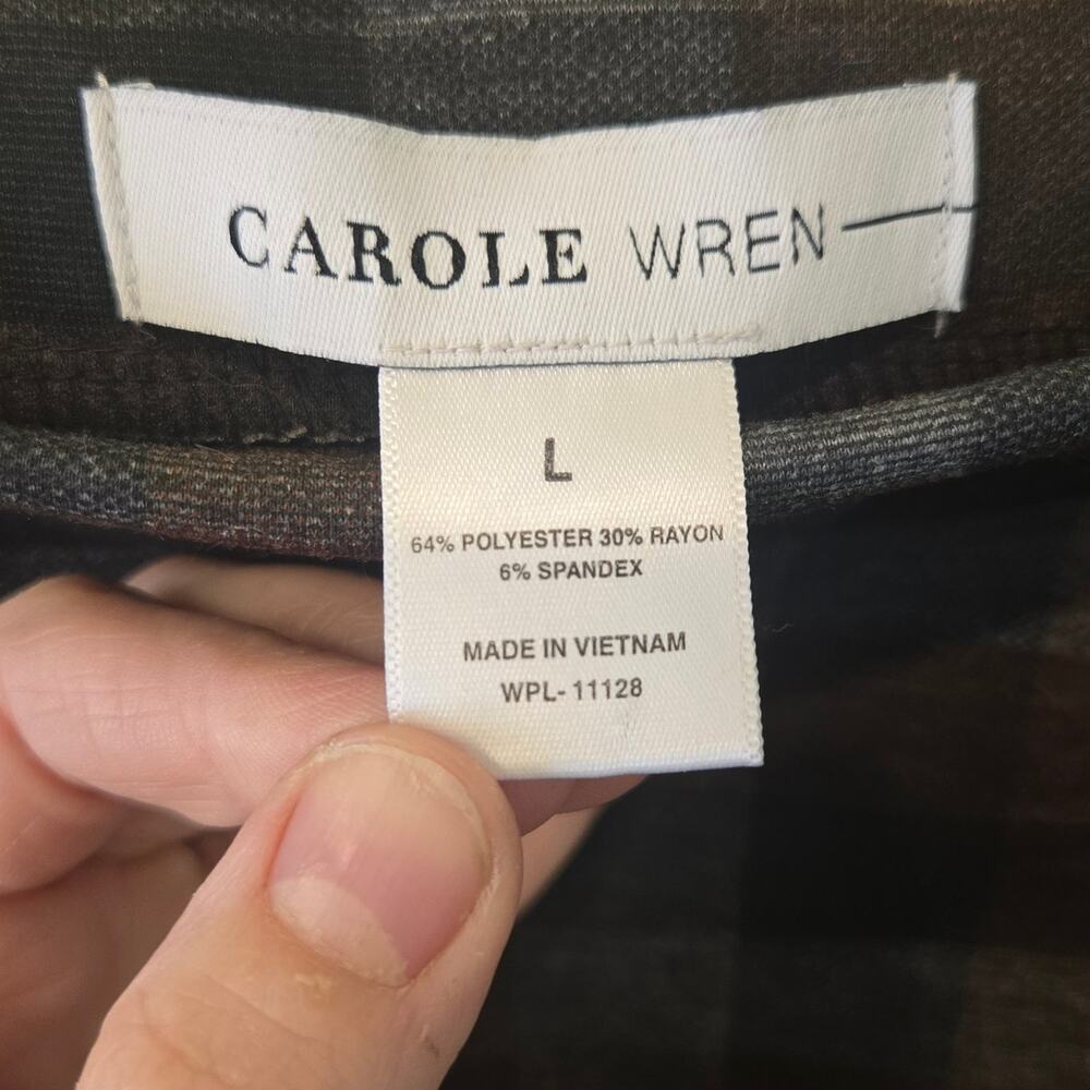 Carole Wren Large Brown/Blue/Gray Plaid/Checkered Ruffled Hem Skirt [0391] - Picture 4 of 6